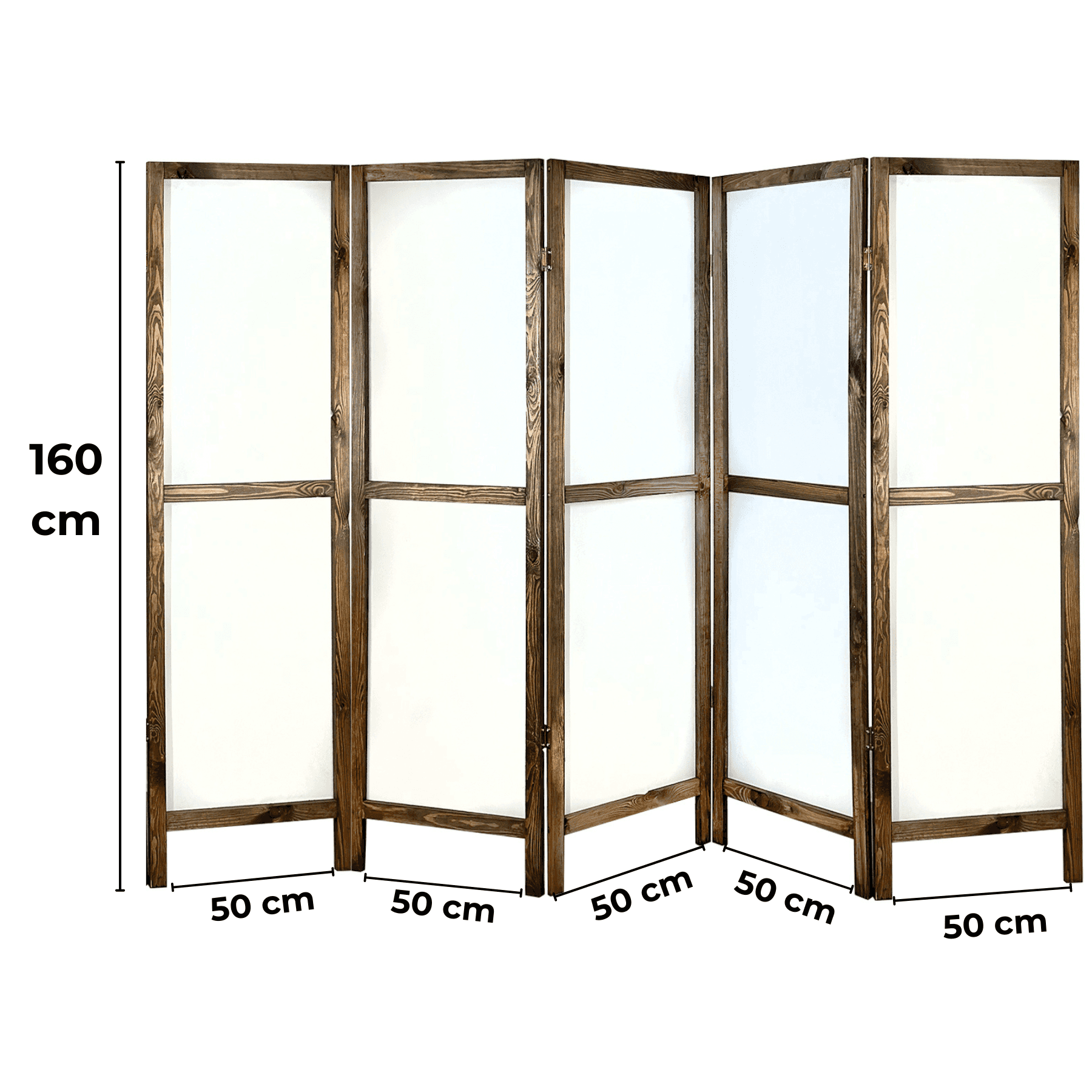 Ahşap Kumaş Katlanır 5 Kanat Paravan Oda Bölme Seperatör