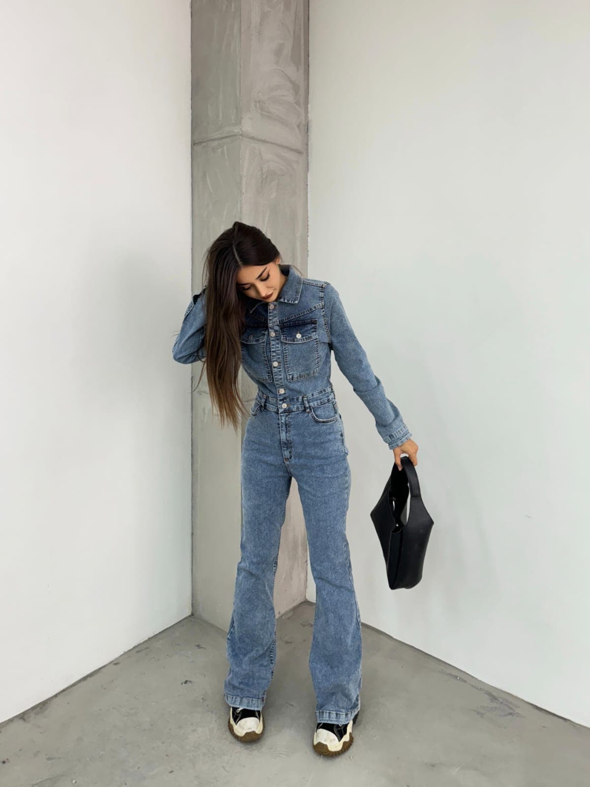 Vovikon KN Taş Yıkama İspanyol Paça Ceketli Tulum Vovikon KN Taş Yıkama İspanyol Paça Ceketli Tulum