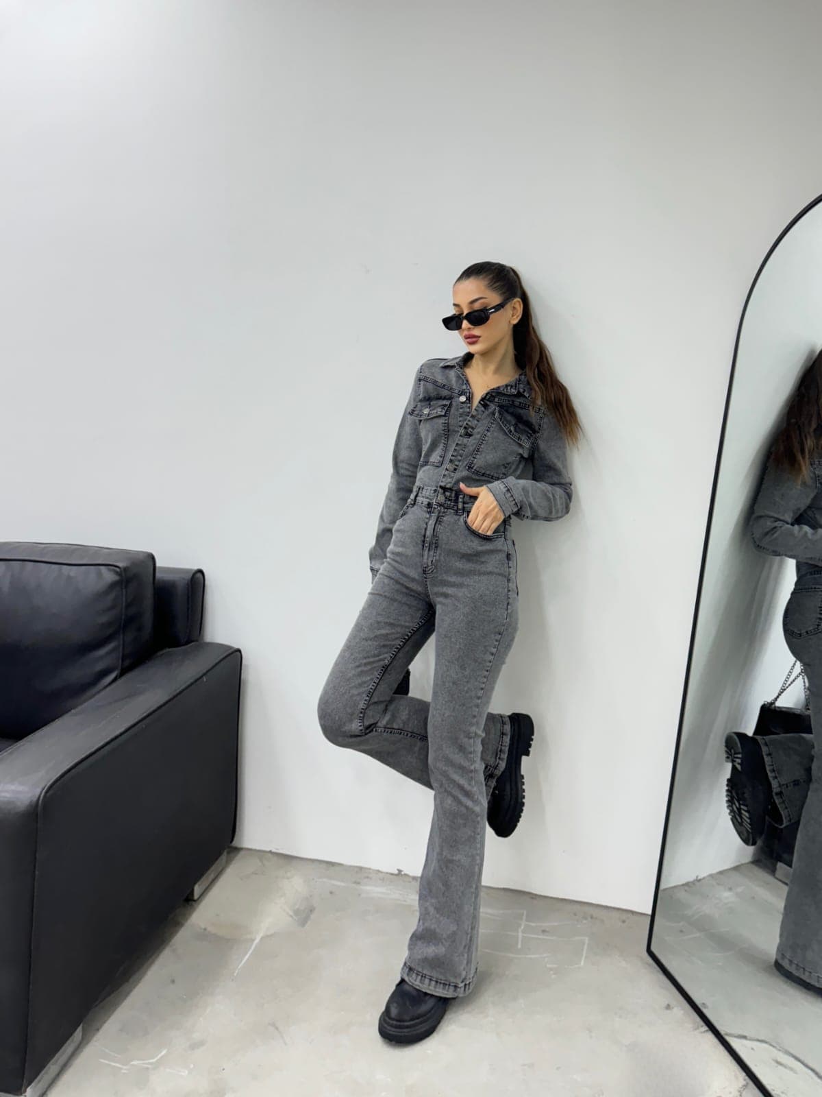 Vovikon KN Kar Siyah İspanyol Paça Ceketli Tulum Vovikon KN Kar Siyah İspanyol Paça Ceketli Tulum