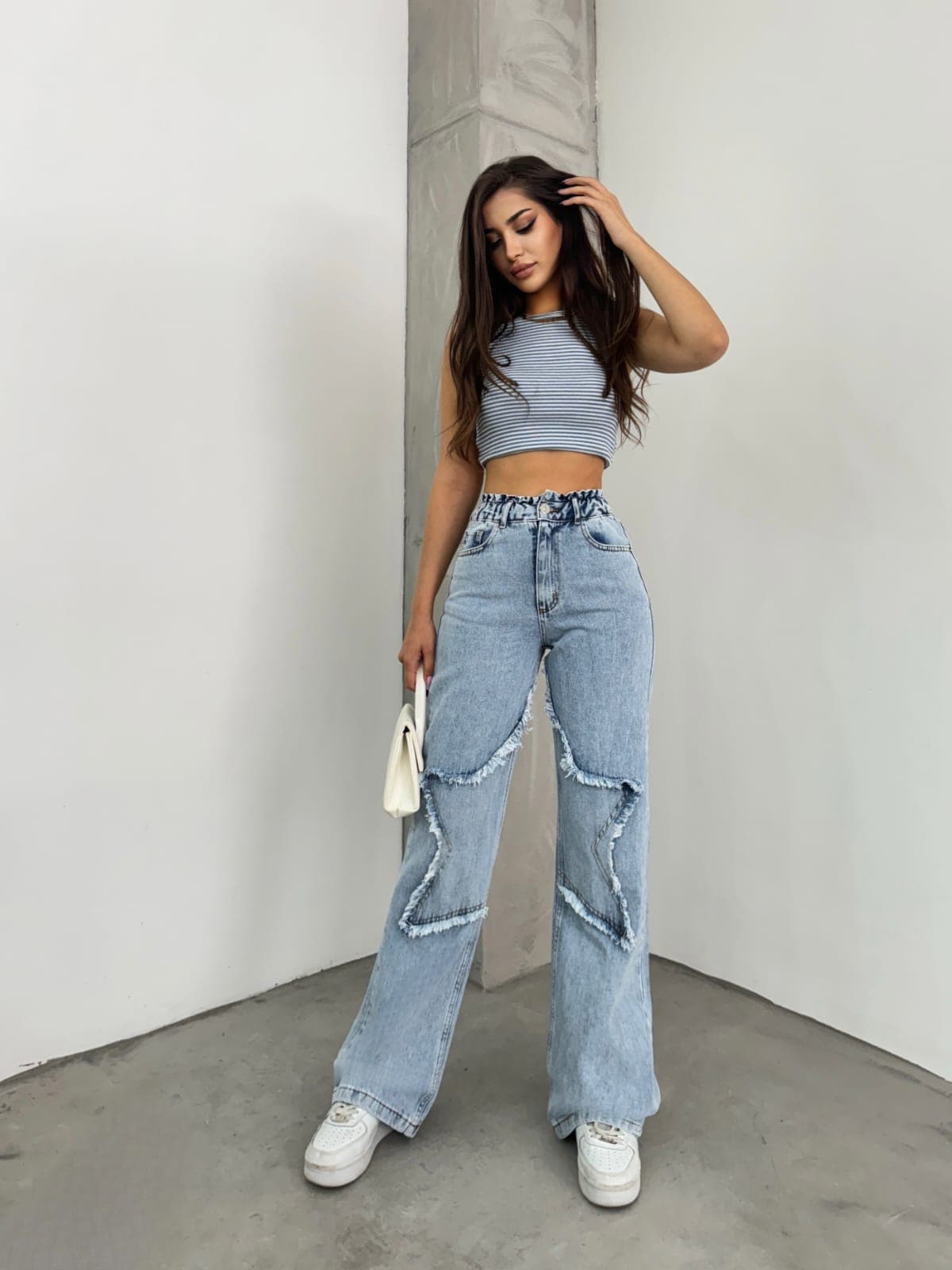 Vovikon KN Taş Yıkama Bacak Yıldız Boyfriend Bol Paça Jean Vovikon KN Taş Yıkama Bacak Yıldız Boyfriend Bol Paça Jean - Görsel 1