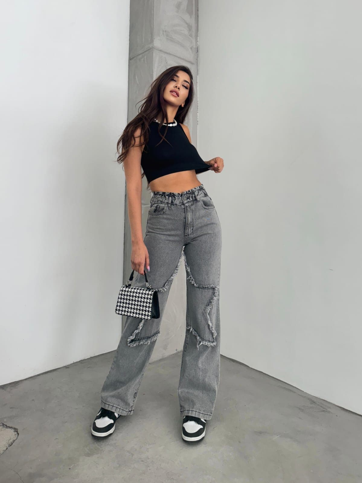 Vovikon KN Kar Siyah Bacak Yıldız Boyfriend Bol Paça Jean Vovikon KN Kar Siyah Bacak Yıldız Boyfriend Bol Paça Jean - Görsel 4