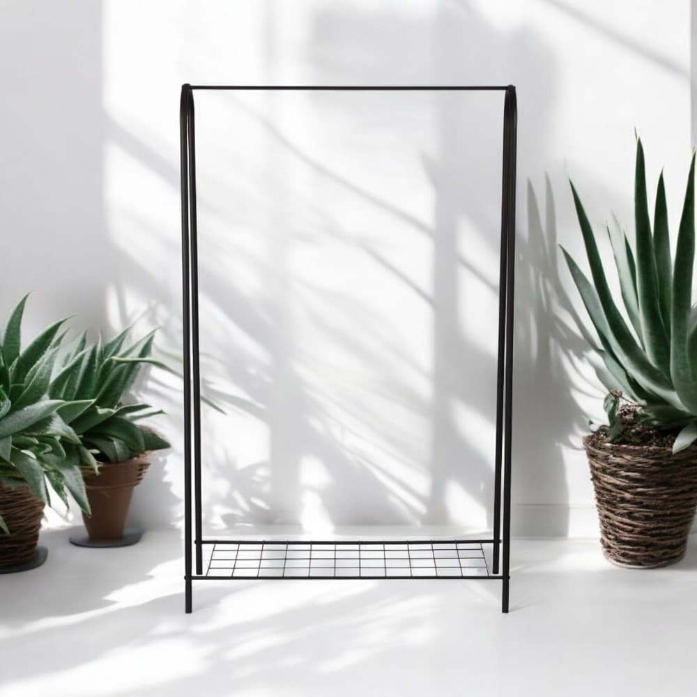 Metal Ayakkabılıklı Kıyafet Askısı Ayaklı Askılık