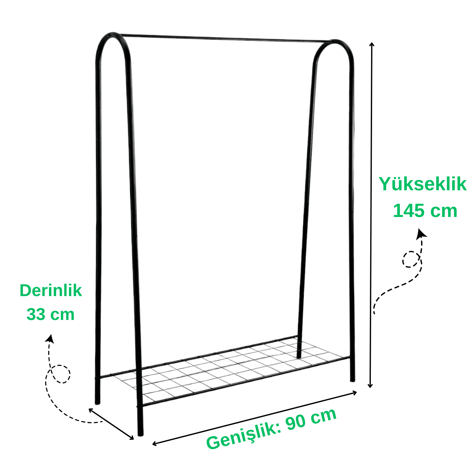 Metal Ayakkabılıklı Kıyafet Askısı Ayaklı Askılık
