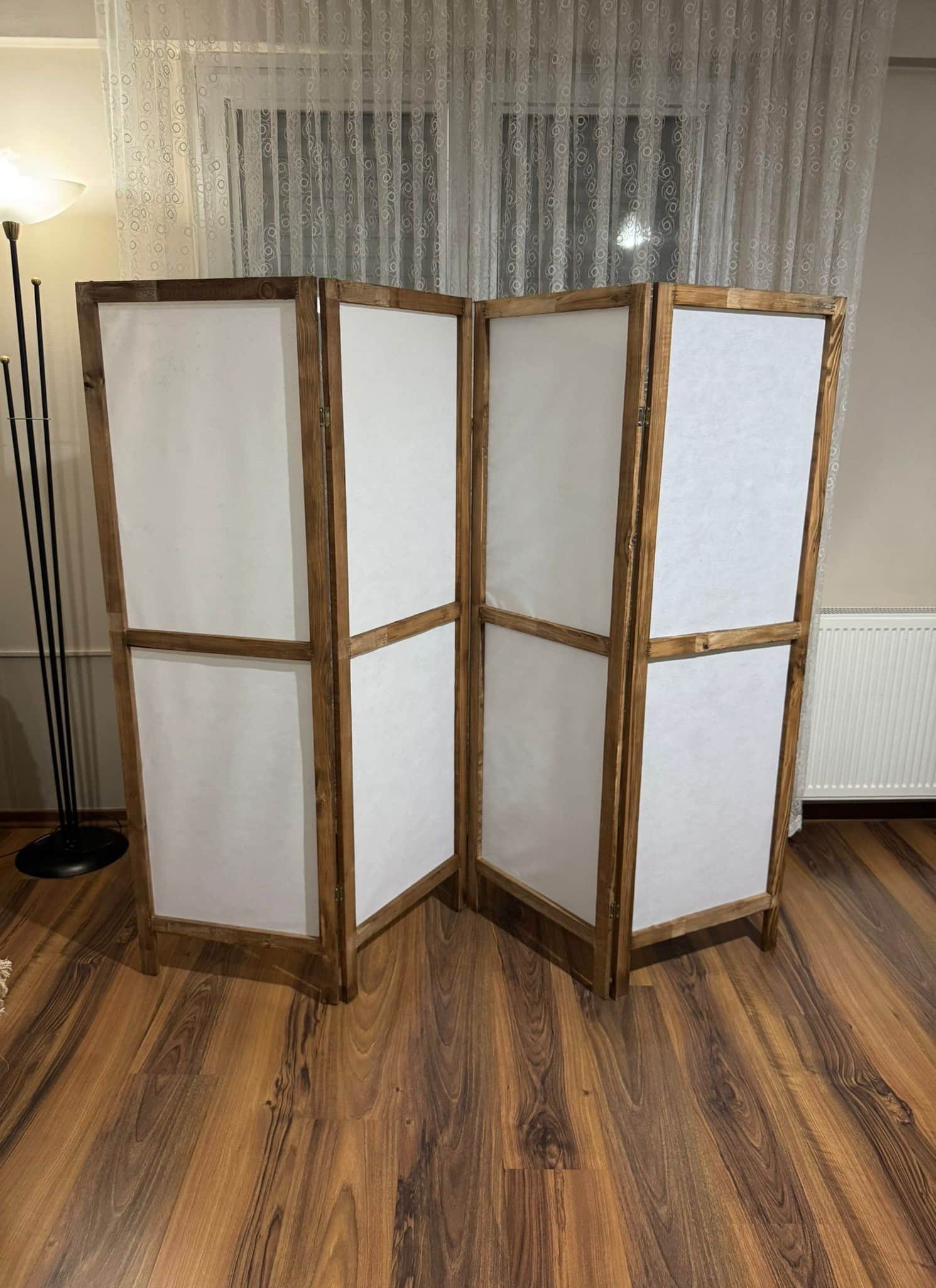Ahşap Kumaş Katlanır 4 Kanat Paravan Oda Bölme Seperatör 200x160