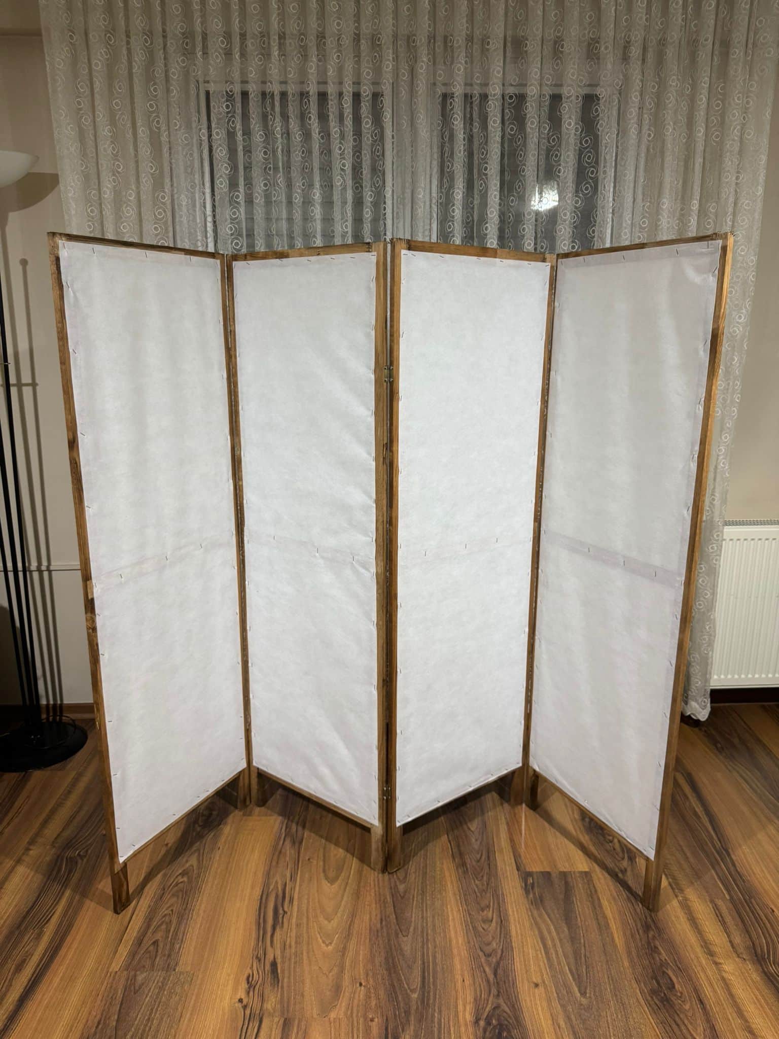 Ahşap Kumaş Katlanır 4 Kanat Paravan Oda Bölme Seperatör 200x160