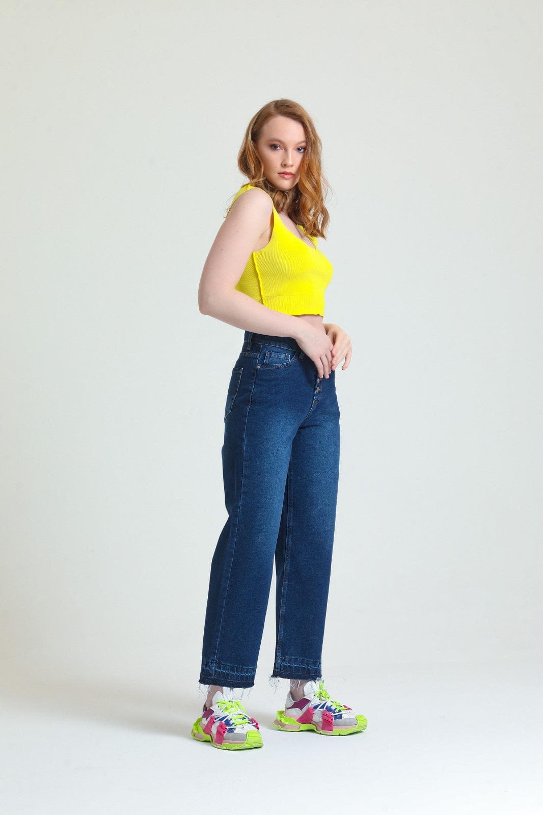 Vovikon Kn Paça Püsküllü Lacivert 5 Düğme Bol Paça Kadın Jean Vovikon Kn Paça Püsküllü Lacivert 5 Düğme Bol Paça Kadın Jean - Görsel 3