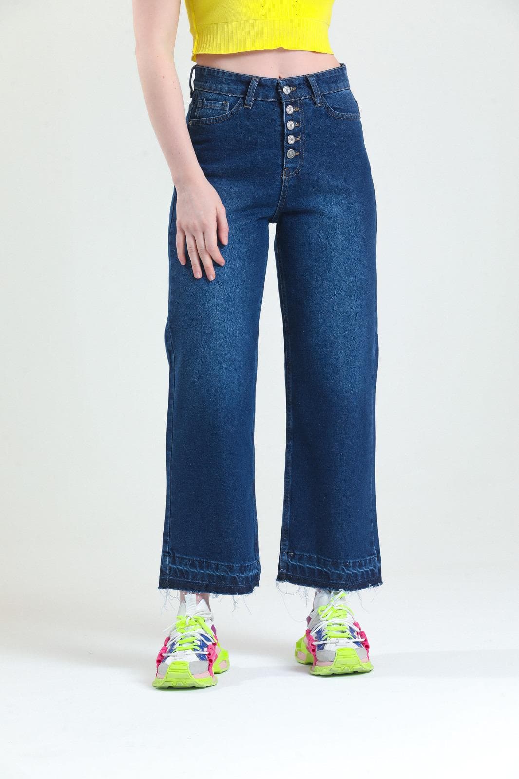 Vovikon Kn Paça Püsküllü Lacivert 5 Düğme Bol Paça Kadın Jean Vovikon Kn Paça Püsküllü Lacivert 5 Düğme Bol Paça Kadın Jean - Görsel 5