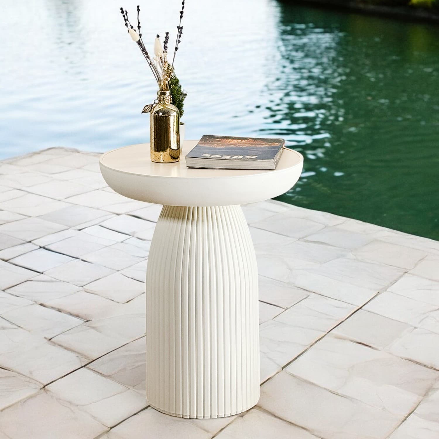 Beyaz Mantar Sehpa Yan Sehpa Kahve Sehpası Beyaz Mantar Sehpa Yan Sehpa Kahve Sehpası - Görsel 2