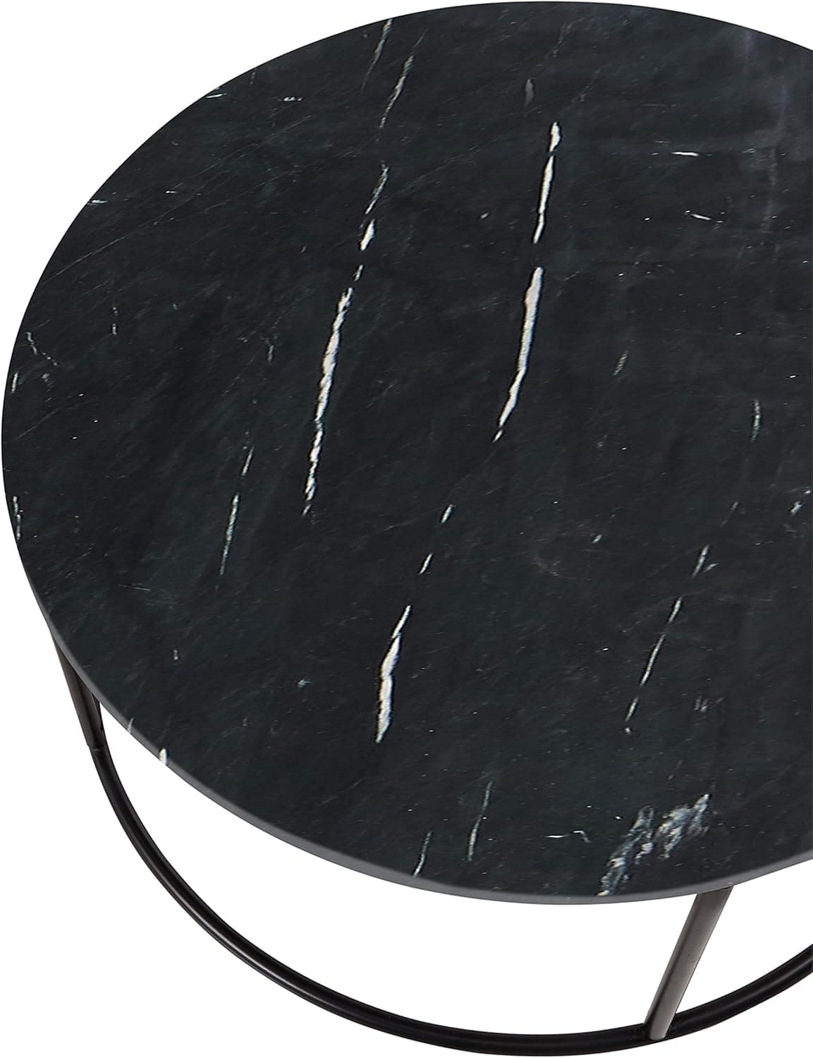 Yuvarlak Orta Sehpa Siyah Mermer Desenli Kahve Sehpası Yuvarlak Orta Sehpa Siyah Mermer Desenli Kahve Sehpası - Görsel 3