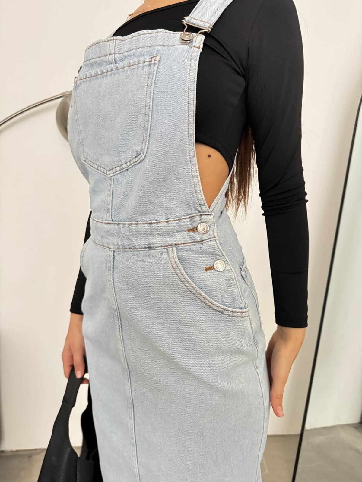 Vovikon KN Taş Yıkama Bahçevan Etekli Tulum Elbise Salopet Vovikon KN Taş Yıkama Bahçevan Etekli Tulum Elbise Salopet