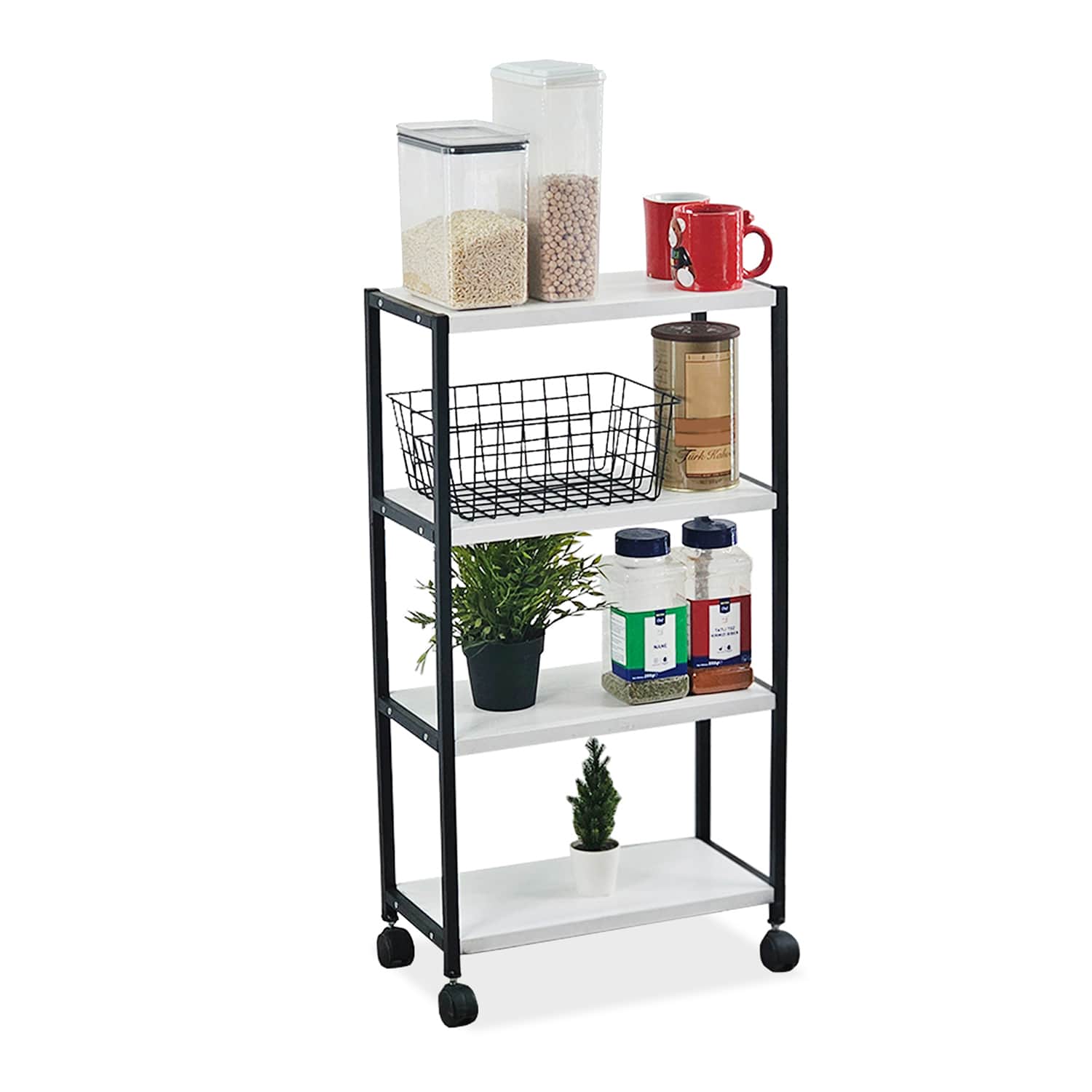 Tekerlekli Raflı Mutfak Dolabı 5410