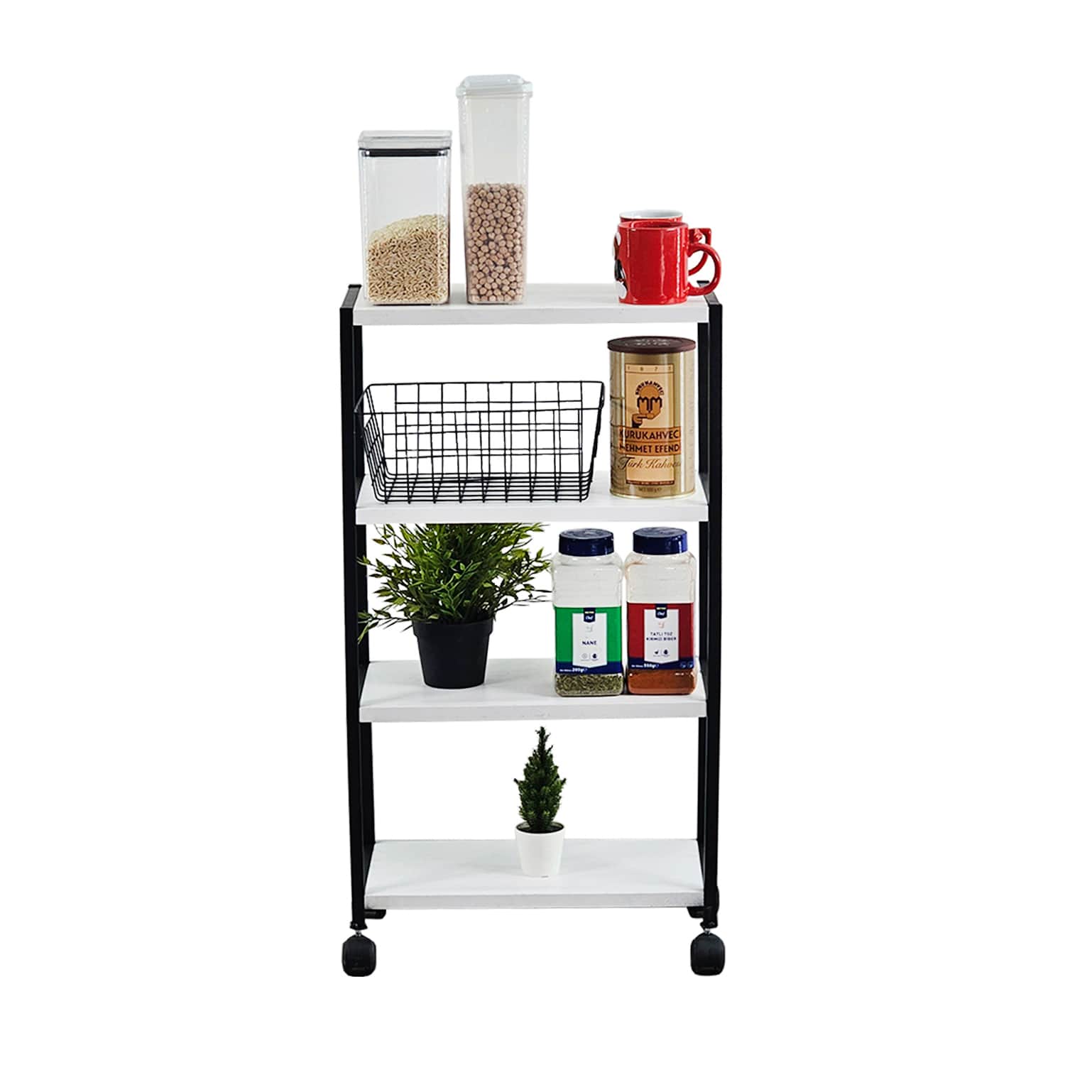 Tekerlekli Raflı Mutfak Dolabı 5410