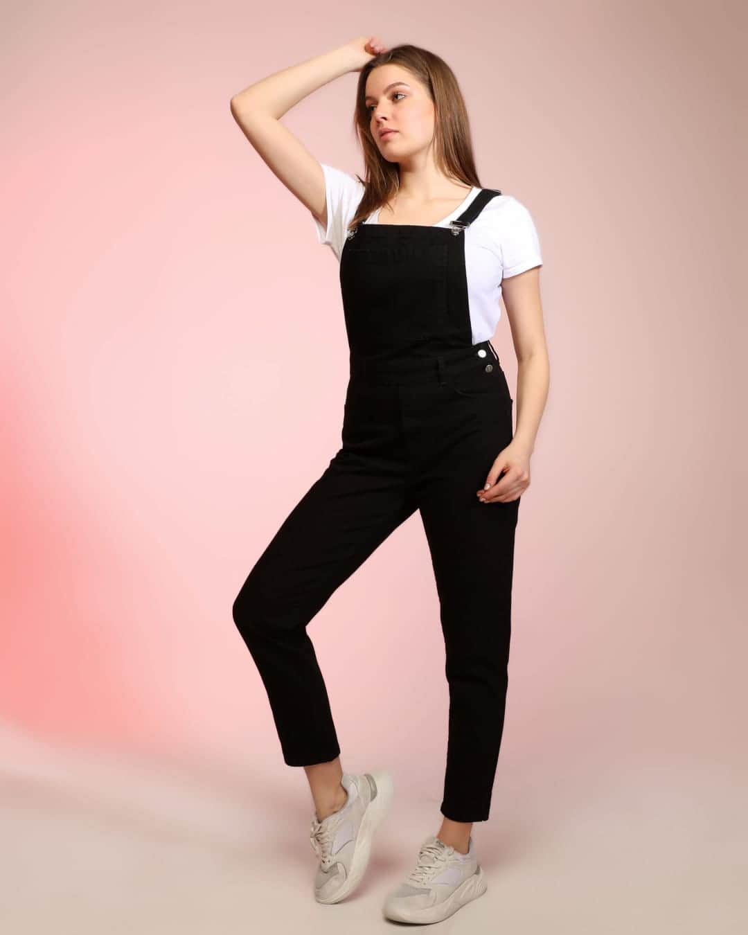 Vovikon Kn Siyah Denim Boyfriend Bahçevan Tulum