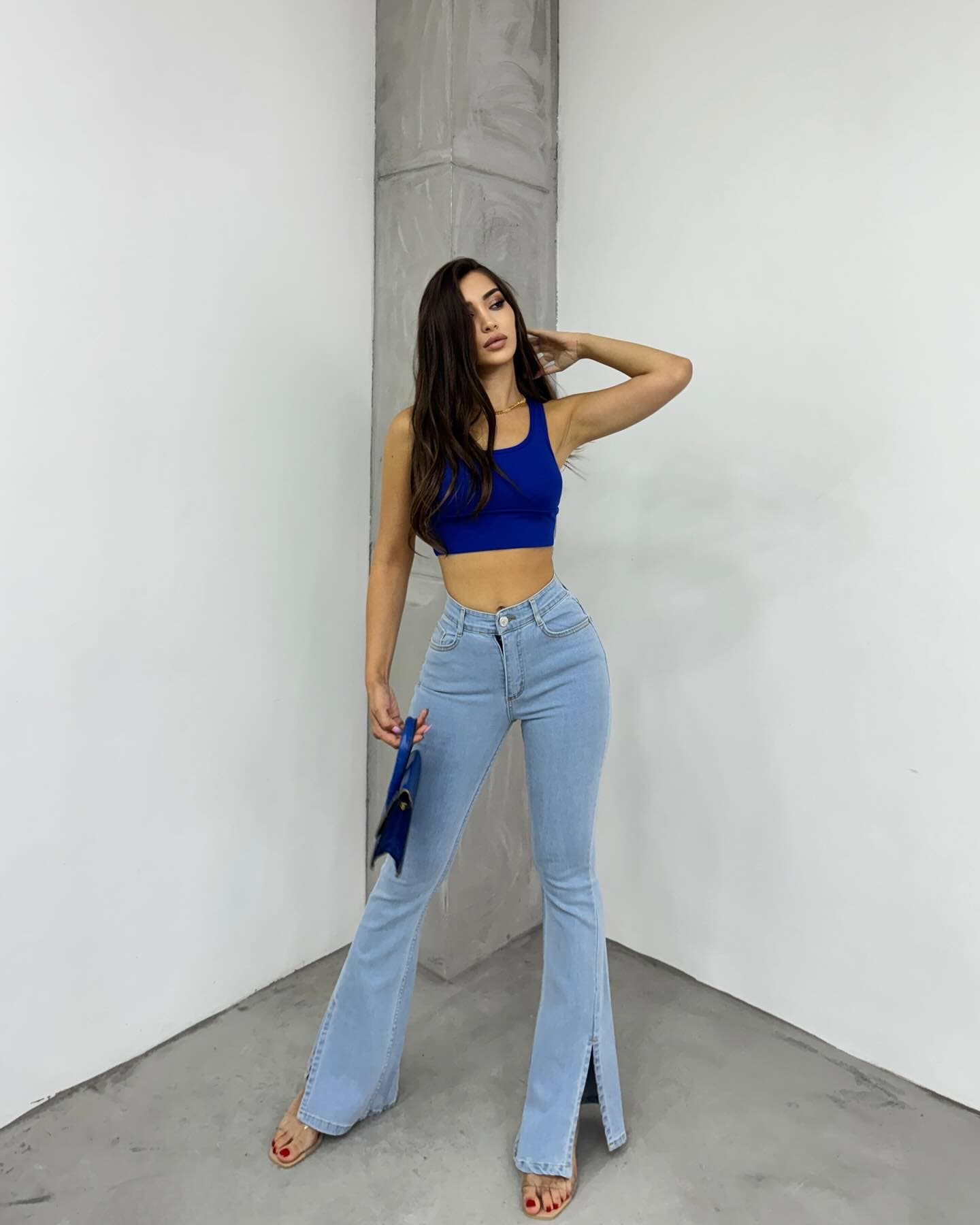 Vovikon Kn Paça Kesik Taş Yıkama İspanyol Paça Kadın Jean Vovikon Kn Paça Kesik Taş Yıkama İspanyol Paça Kadın Jean - Görsel 2