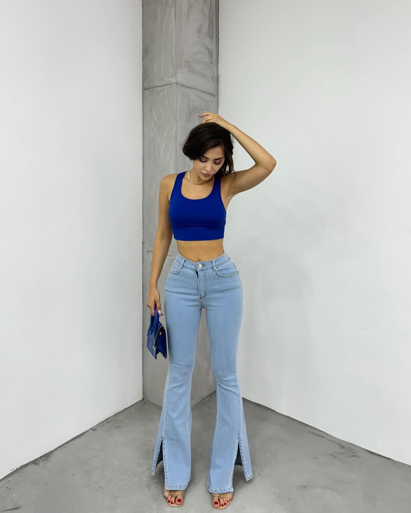 Vovikon Kn Paça Kesik Taş Yıkama İspanyol Paça Kadın Jean Vovikon Kn Paça Kesik Taş Yıkama İspanyol Paça Kadın Jean - Görsel 3