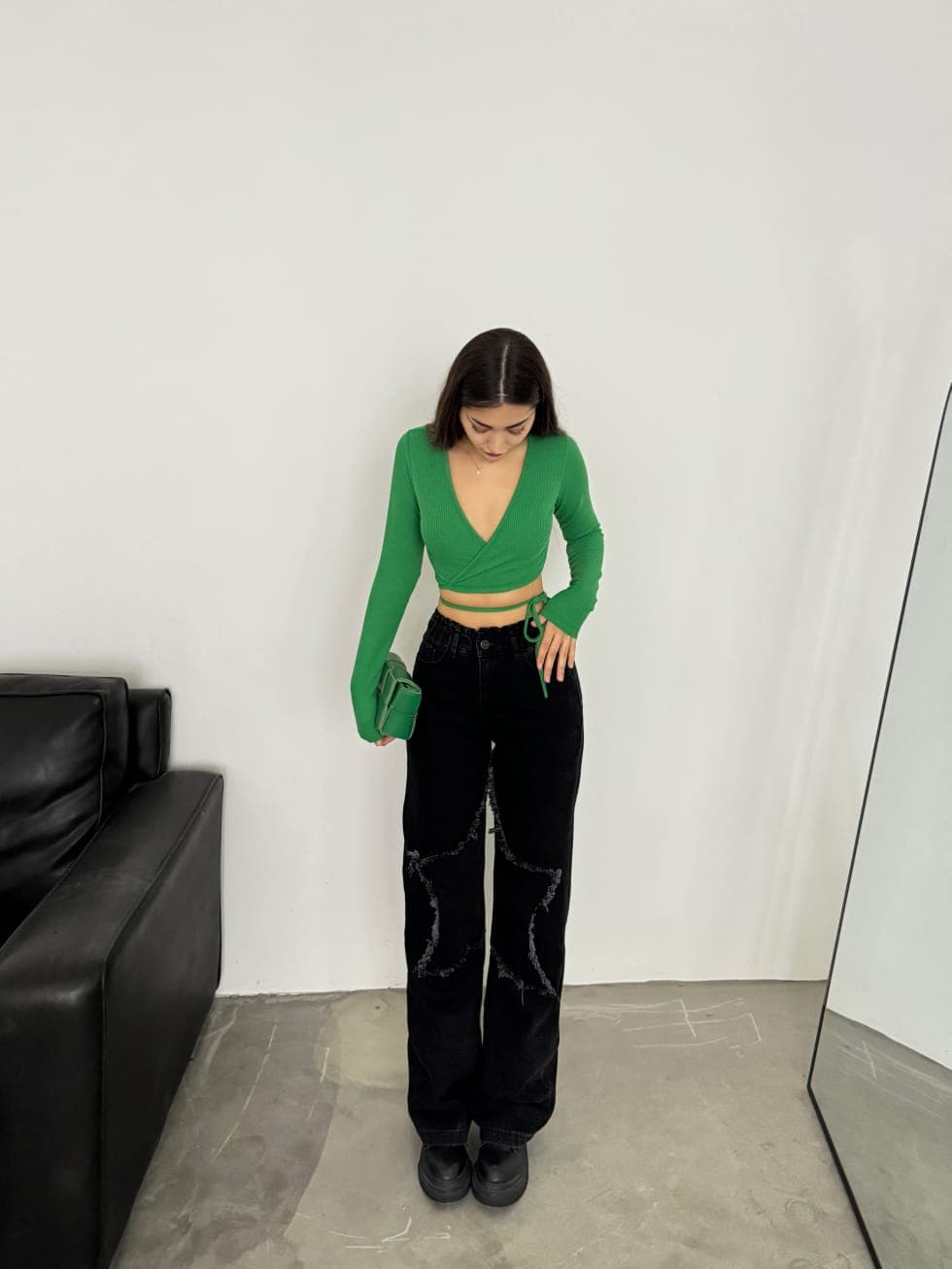 Vovikon Kn Siyah Bacak Yıldız Boyfriend Bol Paça Jean Vovikon Kn Siyah Bacak Yıldız Boyfriend Bol Paça Jean - Görsel 6