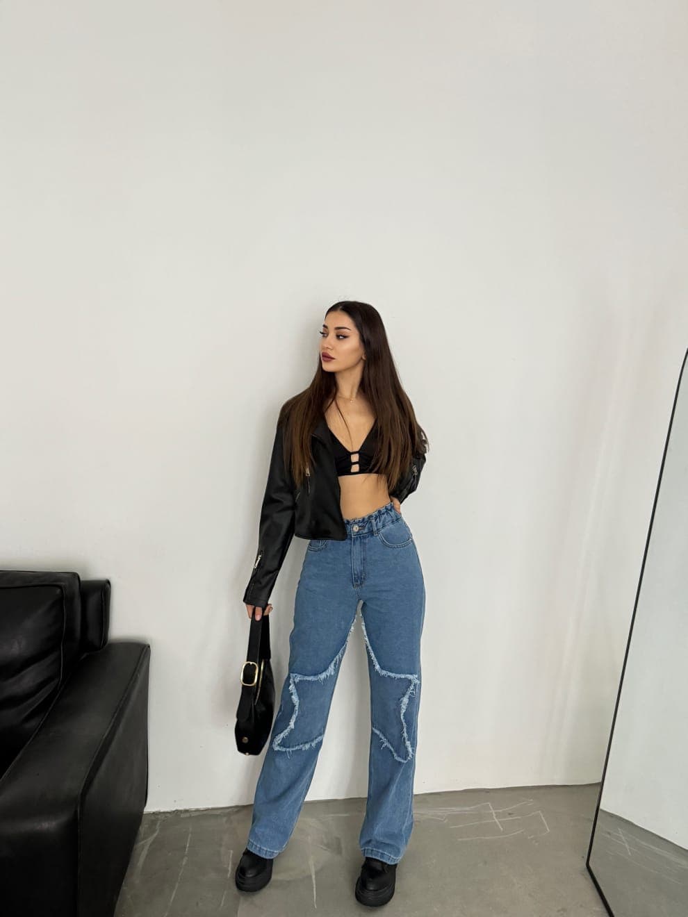 Vovikon KN Mavi Bacak Yıldız Boyfriend Bol Paça Jean Vovikon KN Mavi Bacak Yıldız Boyfriend Bol Paça Jean - Görsel 1