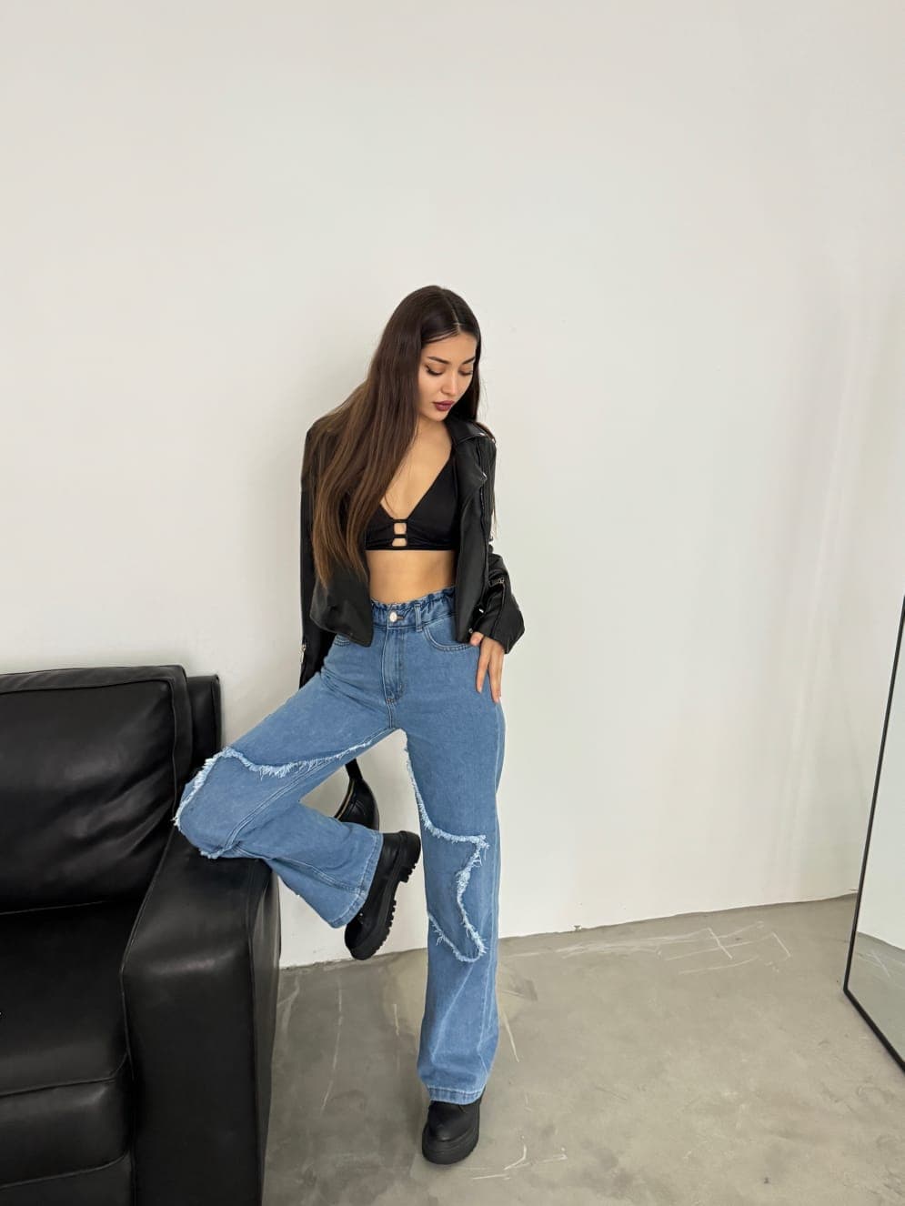 Vovikon KN Mavi Bacak Yıldız Boyfriend Bol Paça Jean Vovikon KN Mavi Bacak Yıldız Boyfriend Bol Paça Jean - Görsel 3