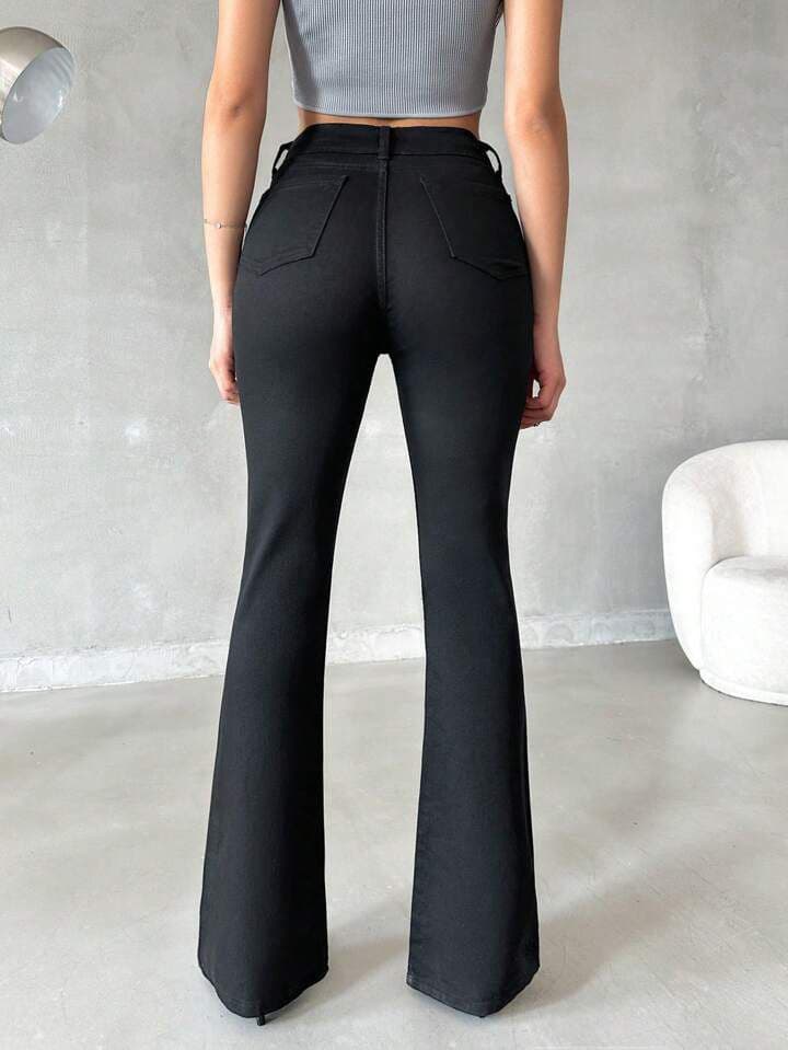 Vovikon DV Siyah Kadın İspanyol Paça Jean Vovikon DV Siyah Kadın İspanyol Paça Jean - Görsel 5