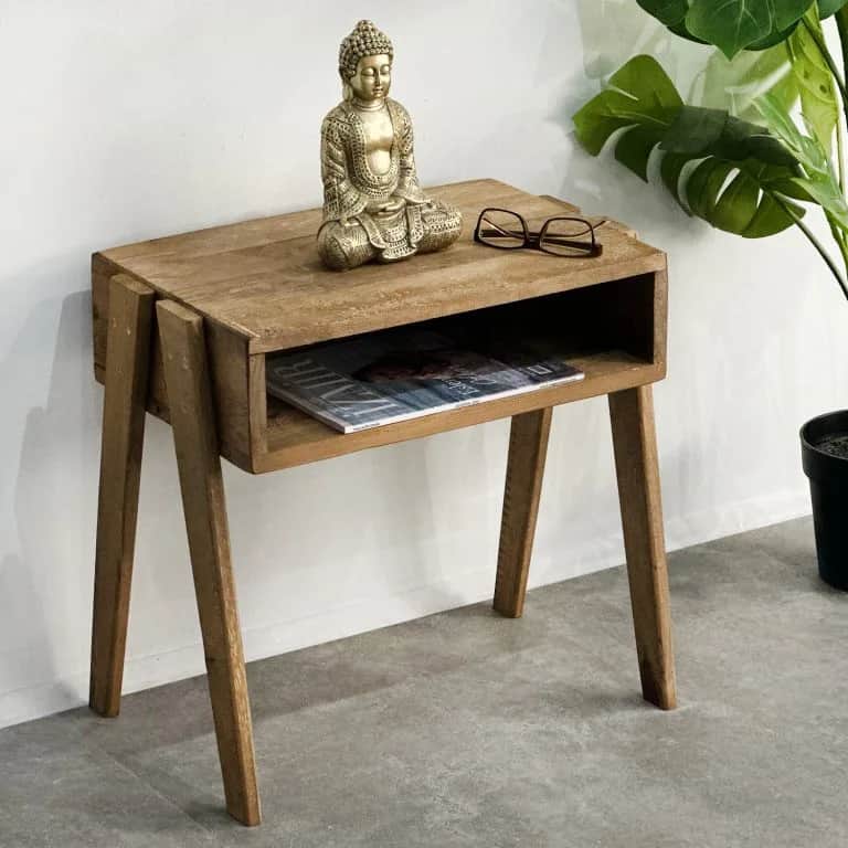 Ahşap Raflı Yan Sehpa Komodin 5316