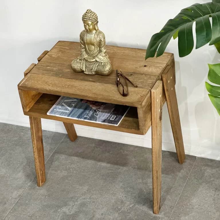 Ahşap Raflı Yan Sehpa Komodin 5316