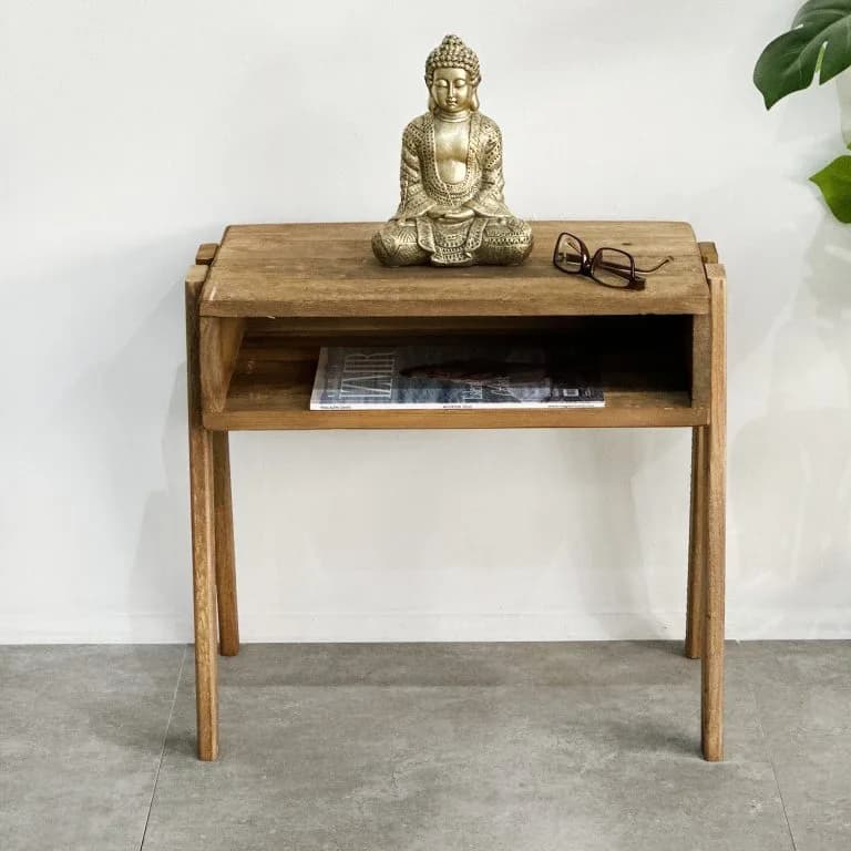 Ahşap Raflı Yan Sehpa Komodin 5316