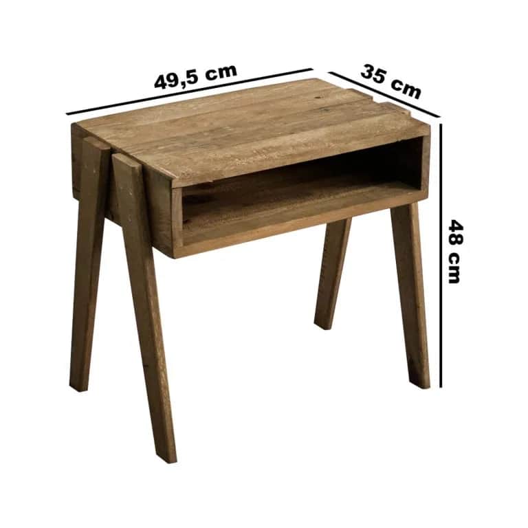 Ahşap Raflı Yan Sehpa Komodin 5316