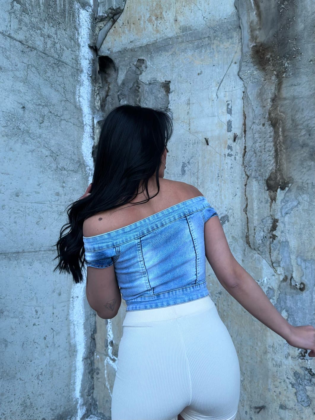 Vovikon Kn Taş Yıkama Ön Çift Cepli Straplez Crop Vovikon Kn Taş Yıkama Ön Çift Cepli Straplez Crop - Görsel 5