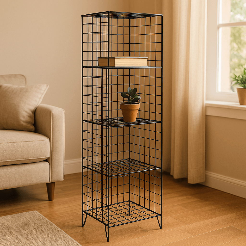 Tel Kitaplık Raf Dolap Dekoratif Kitaplık 5045