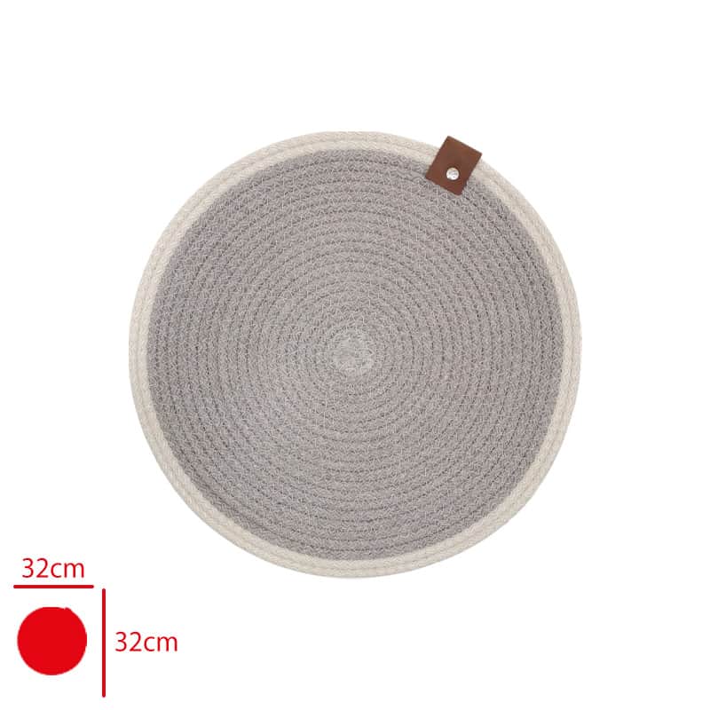 Yuvarlak Koyu Bej Amerikan Servis Yemek Masası Supla 32x32 cm