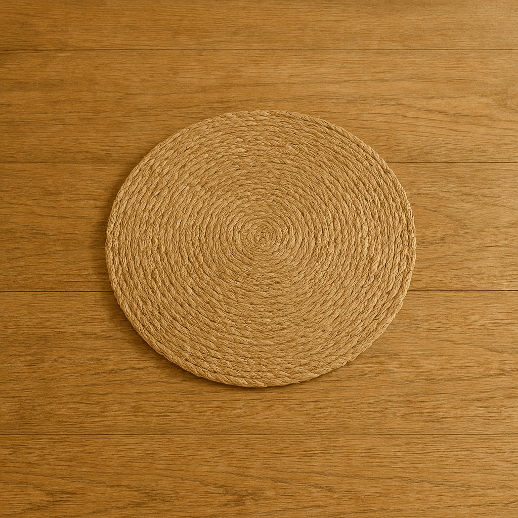 Yuvarlak Hasır Amerikan Servis 4lü Supla Seti 35x35 cm