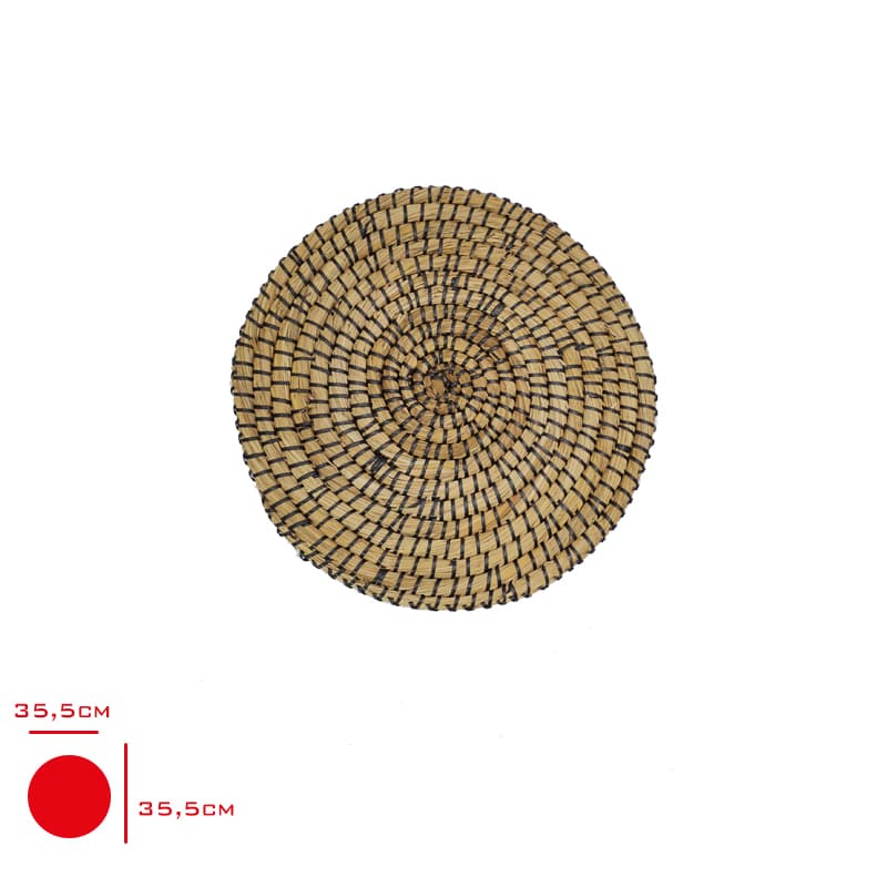 Yuvarlak Amerikan Servis 4lü Hasır Supla Seti 35x35 cm Yuvarlak Amerikan Servis 4lü Hasır Supla Seti 35x35 cm