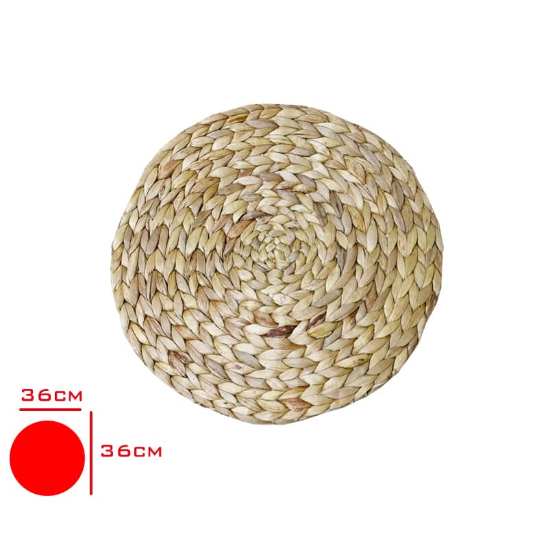 Yuvarlak Hasır Amerikan Servis 4lü Supla Seti 36x36 cm