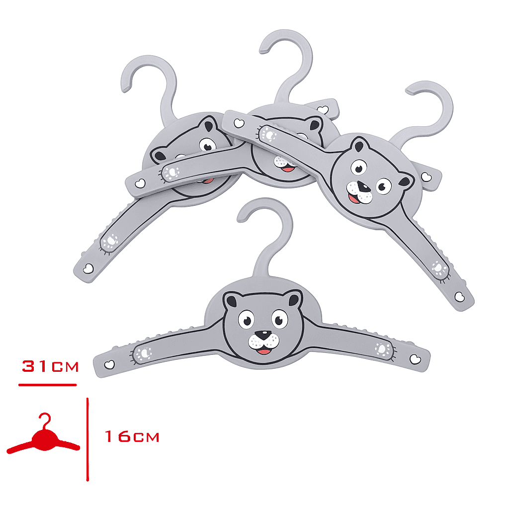Çocuk Elbise Askısı Ayı Desenli 4lü Çocuk Elbise Askısı Ayı Desenli 4lü - Görsel 3