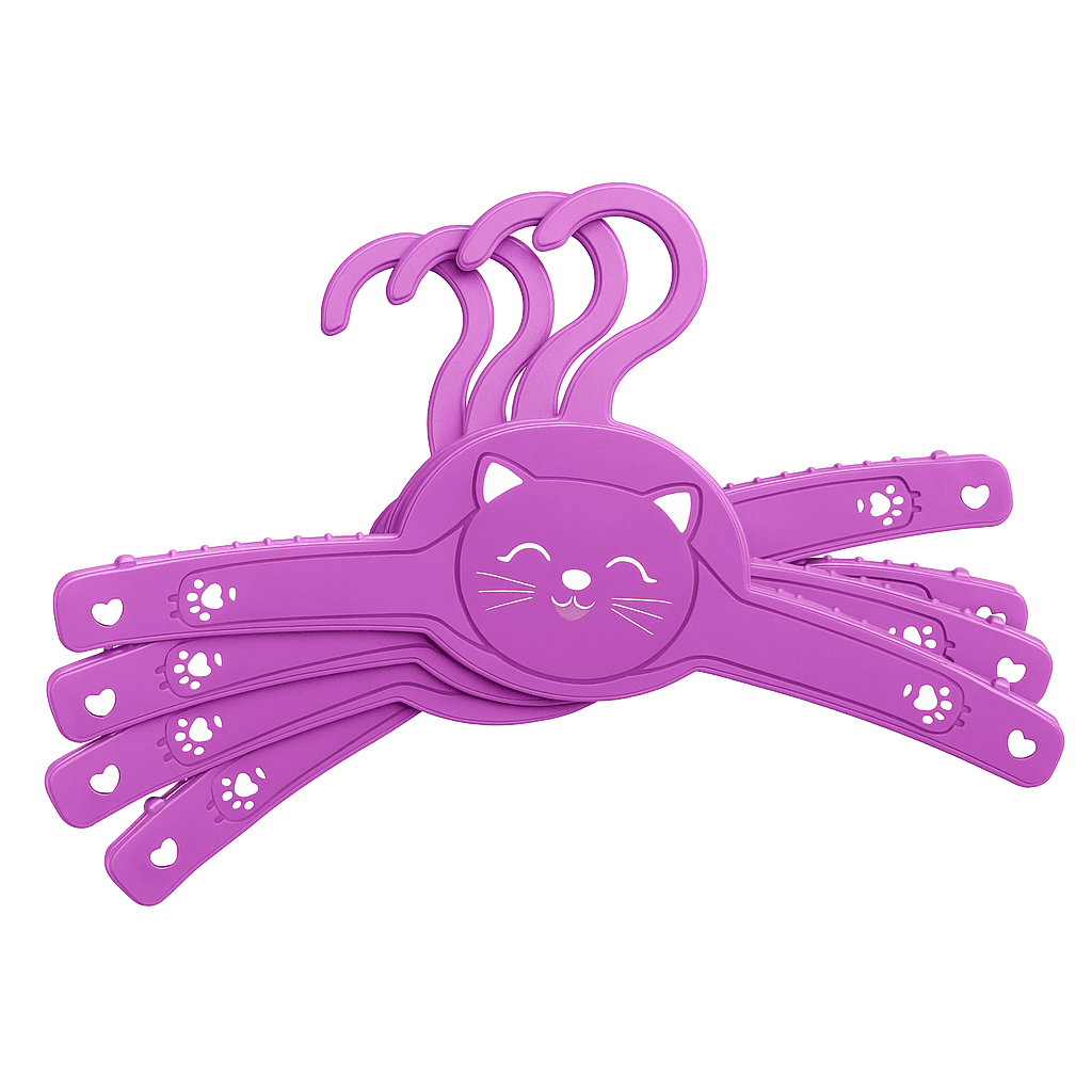 Çocuk Elbise Askısı Kedi Desenli 4lü Çocuk Elbise Askısı Kedi Desenli 4lü - Görsel 3