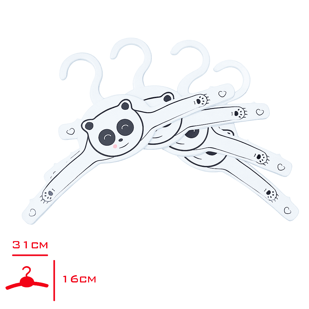 Çocuk Elbise Askısı Panda Desenli 4lü Çocuk Elbise Askısı Panda Desenli 4lü - Görsel 3