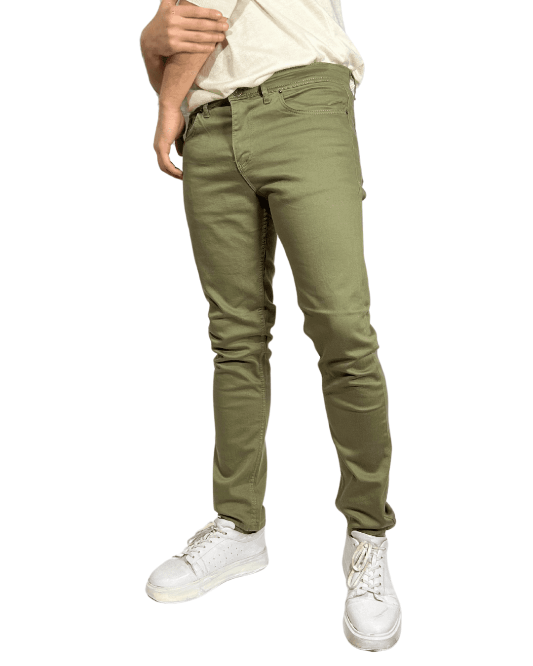 D'Vision Haki Örme Denim Slim Fit Erkek Jean M-5116