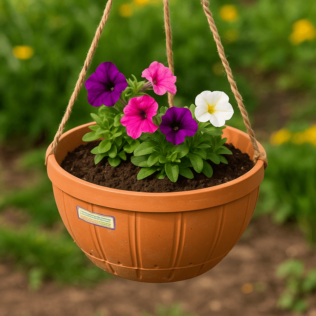 Ahşap Desenli Makrome Küçük Boy Askılı Saksı Ahşap Desenli Makrome Küçük Boy Askılı Saksı - Görsel 2