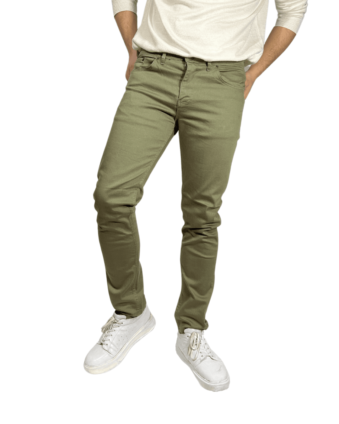 D'Vision Haki Örme Denim Slim Fit Erkek Jean M-5116