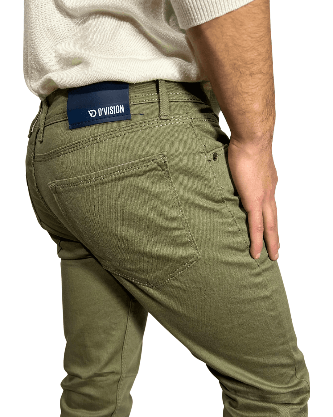 D'Vision Haki Örme Denim Slim Fit Erkek Jean M-5116