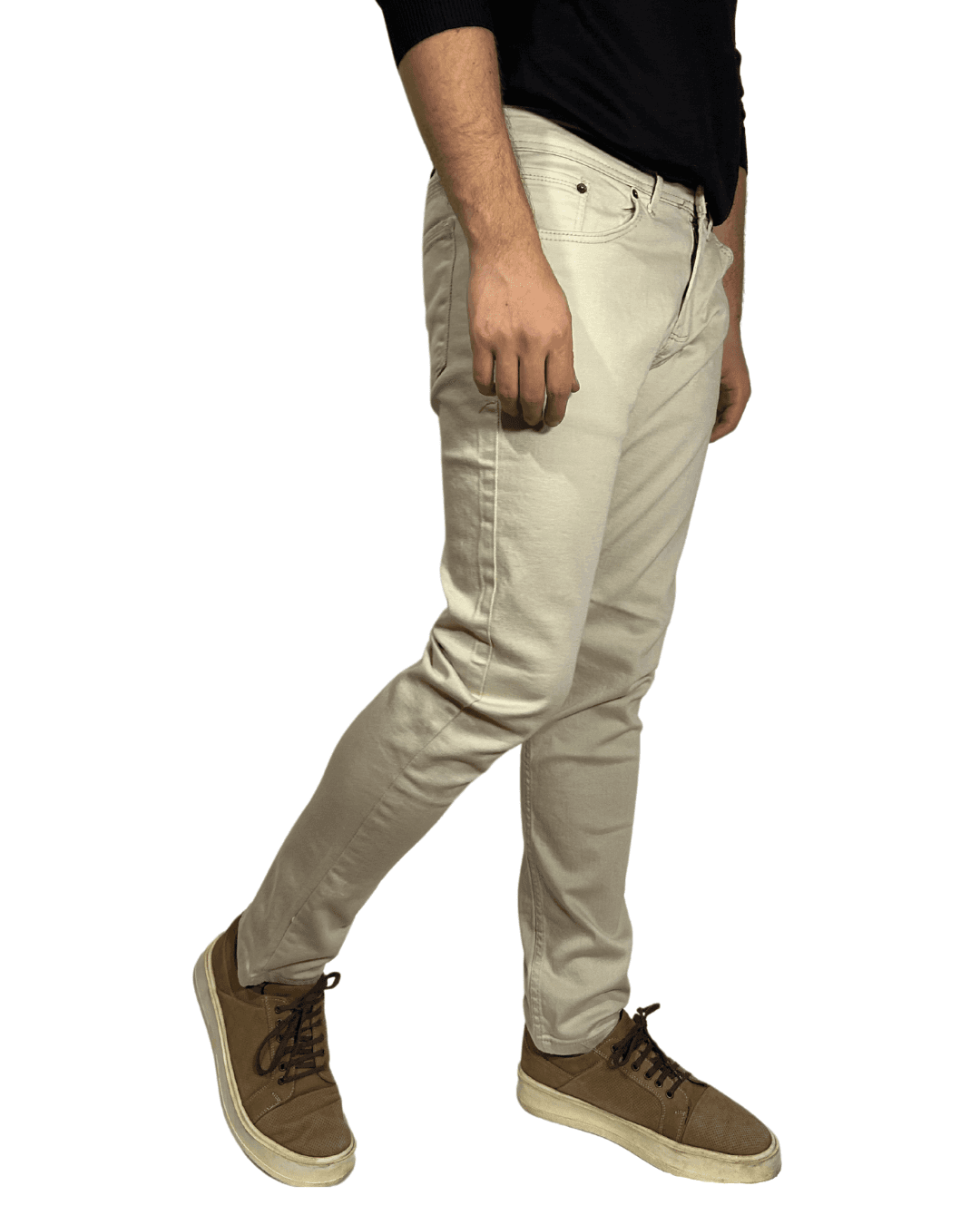 D'Vision Bej Armürlü Örme Denim Slim Fit Erkek Jean M5116