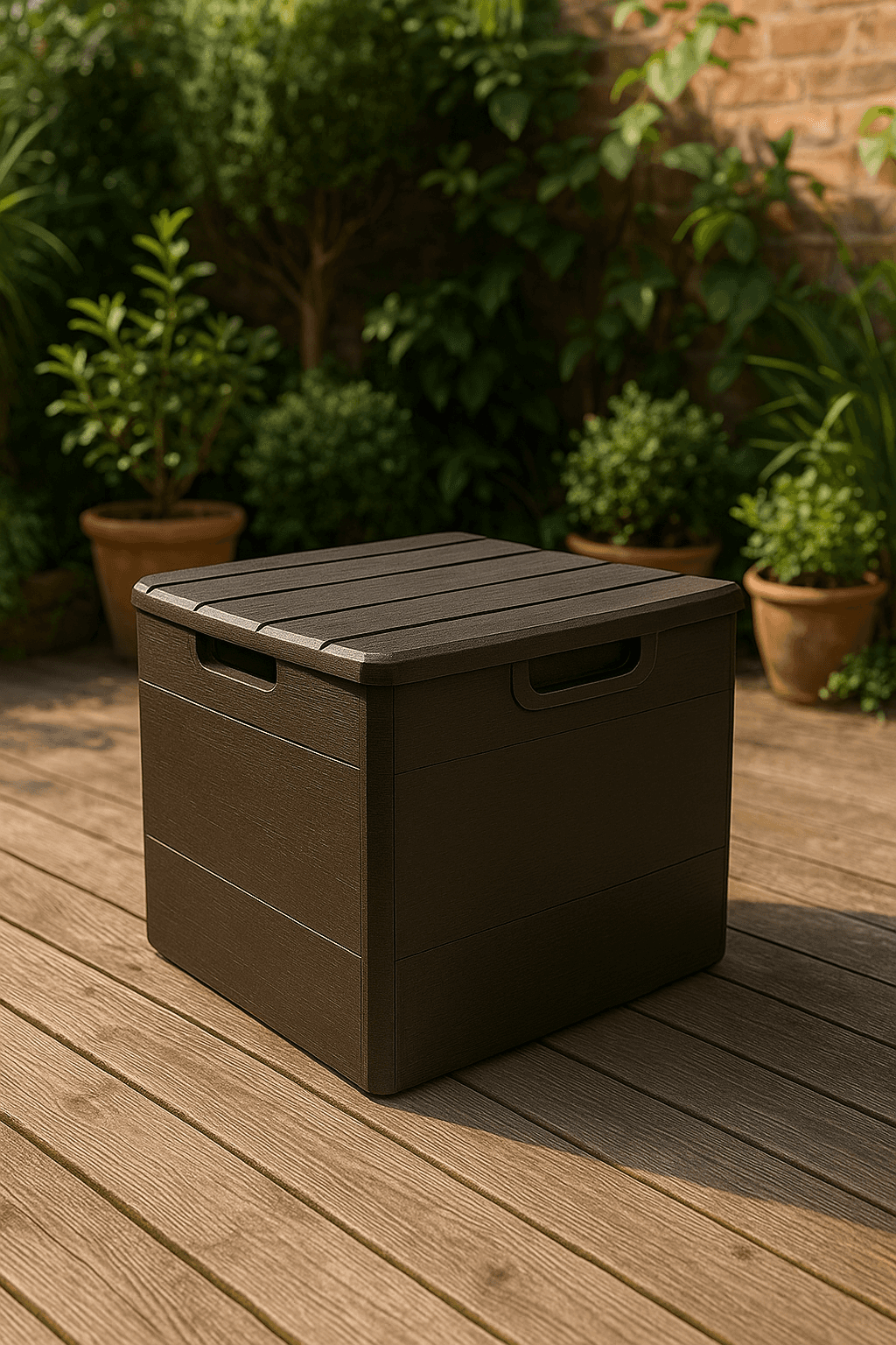 Siyah 120 Litre Bahçe Depolama Sandığı Bahçe Balkon Düzenleme Dolabı