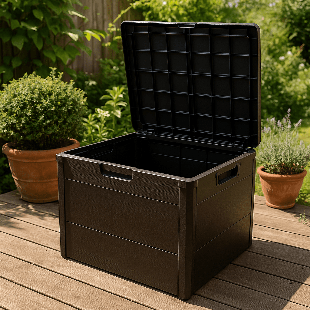 Siyah 120 Litre Bahçe Depolama Sandığı Bahçe Balkon Düzenleme Dolabı
