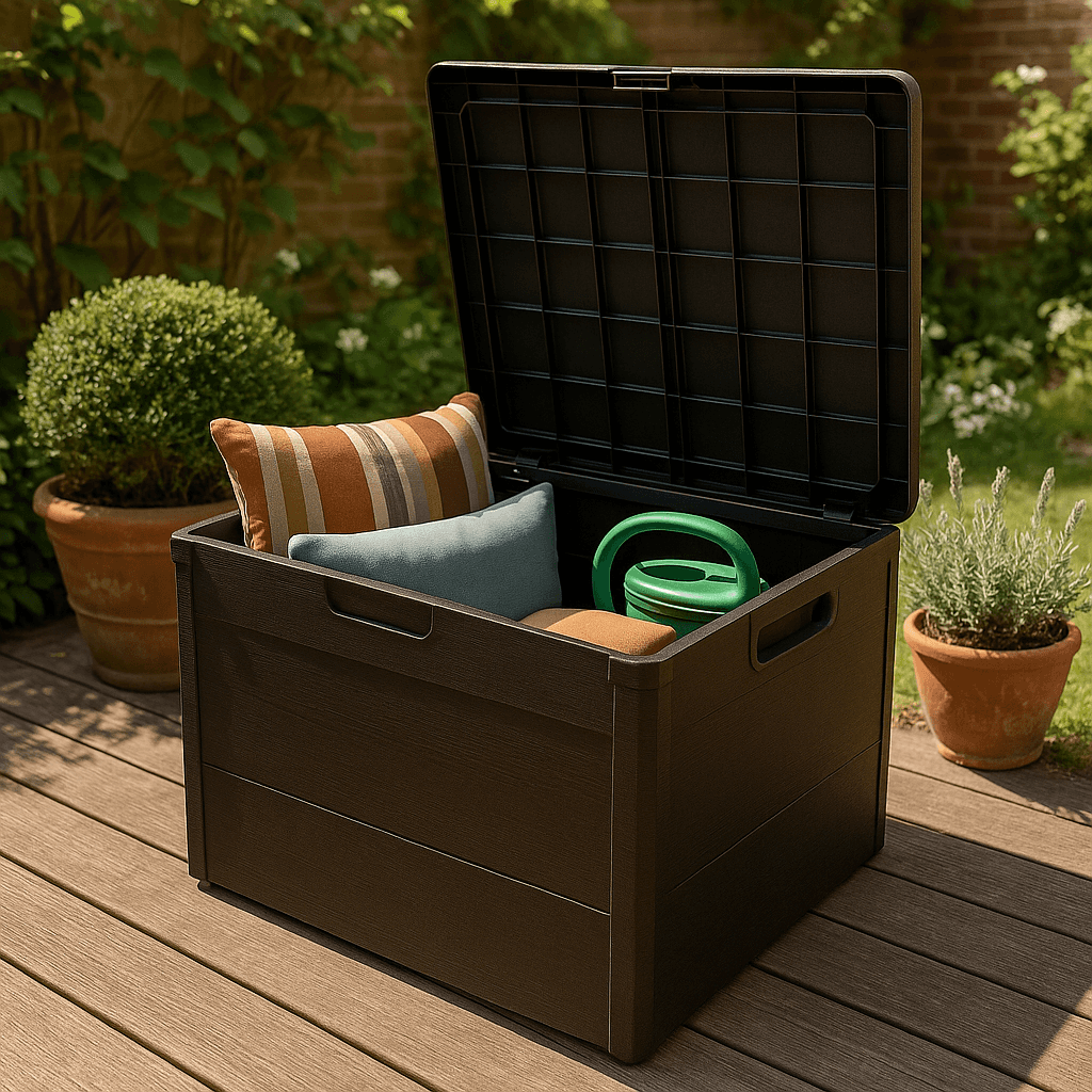 Siyah 120 Litre Bahçe Depolama Sandığı Bahçe Balkon Düzenleme Dolabı