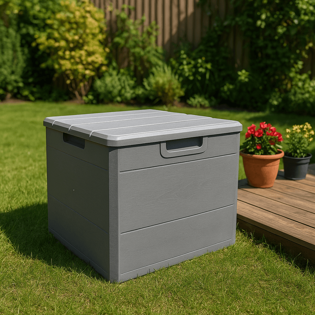 Gri 120 Litre Bahçe Depolama Sandığı Bahçe Balkon Düzenleme Dolabı