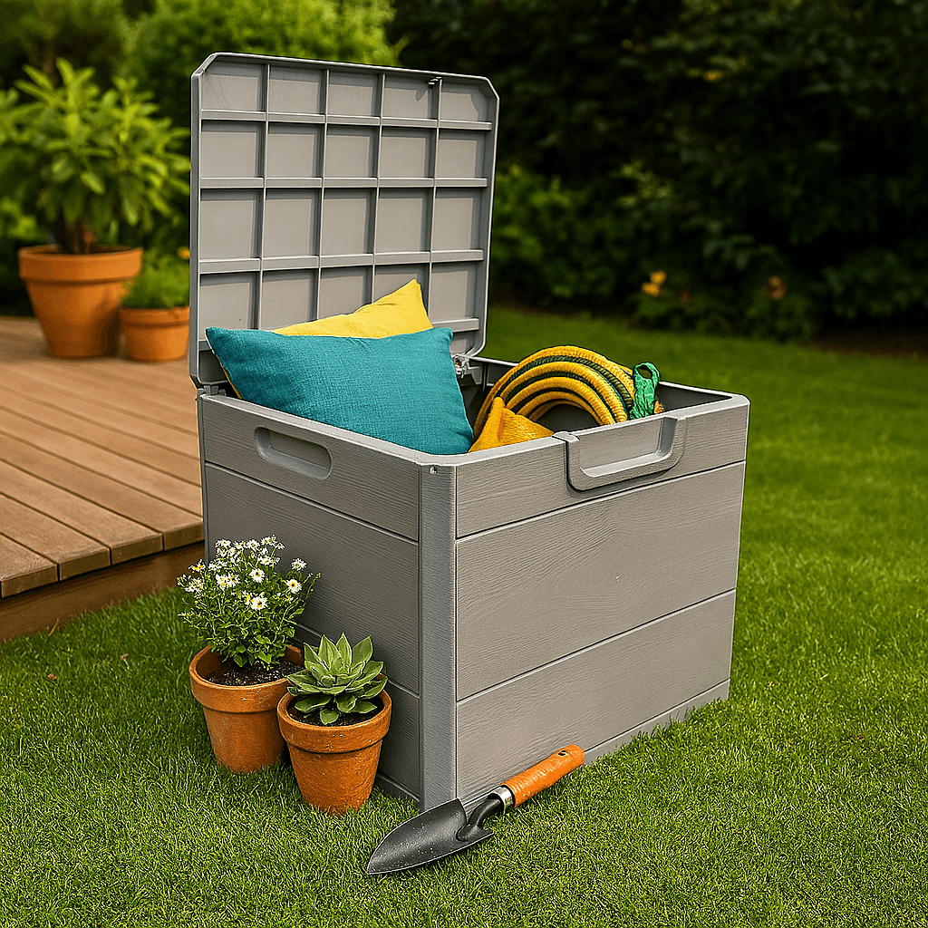 Gri 120 Litre Bahçe Depolama Sandığı Bahçe Balkon Düzenleme Dolabı Gri 120 Litre Bahçe Depolama Sandığı Bahçe Balkon Düzenleme Dolabı