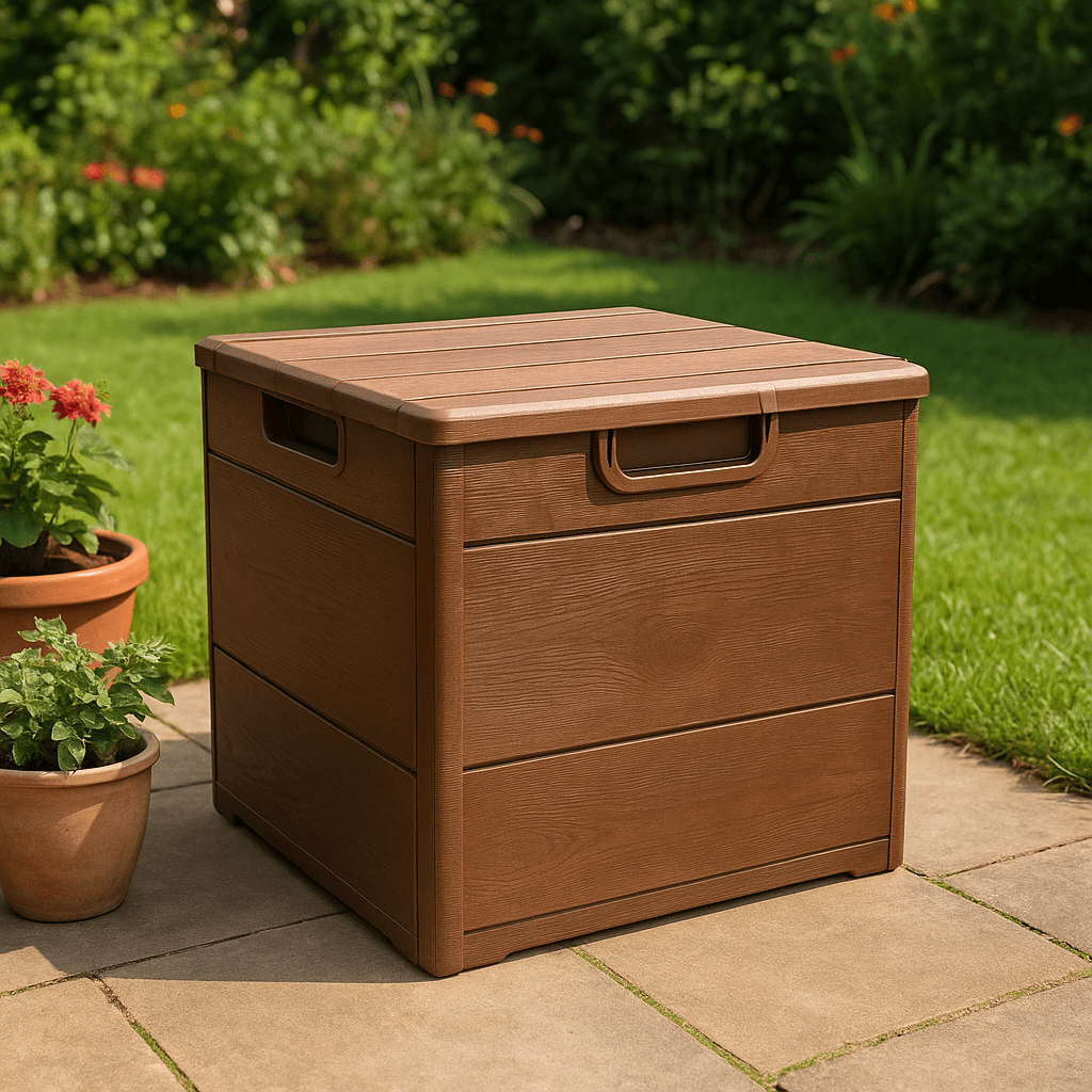 Kahverengi 120 Litre Bahçe Depolama Sandığı Bahçe Balkon Düzenleme Dolabı Kahverengi 120 Litre Bahçe Depolama Sandığı Bahçe Balkon Düzenleme Dolabı
