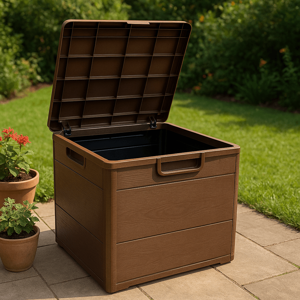 Kahverengi 120 Litre Bahçe Depolama Sandığı Bahçe Balkon Düzenleme Dolabı Kahverengi 120 Litre Bahçe Depolama Sandığı Bahçe Balkon Düzenleme Dolabı