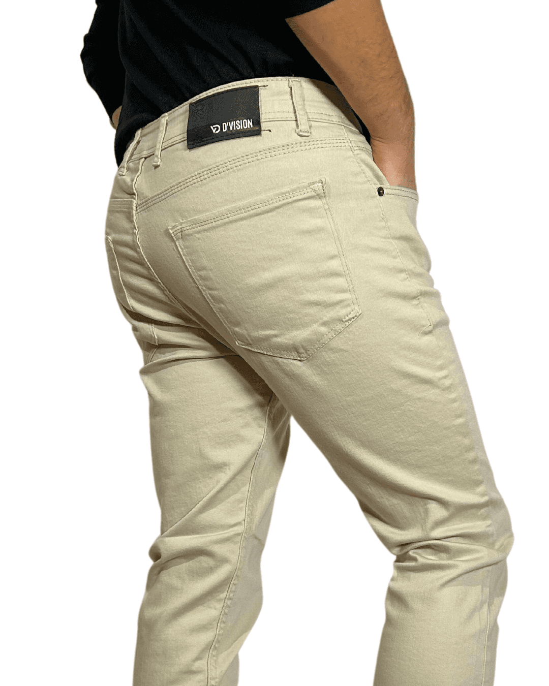 D'Vision Bej Armürlü Örme Denim Slim Fit Erkek Jean M5116