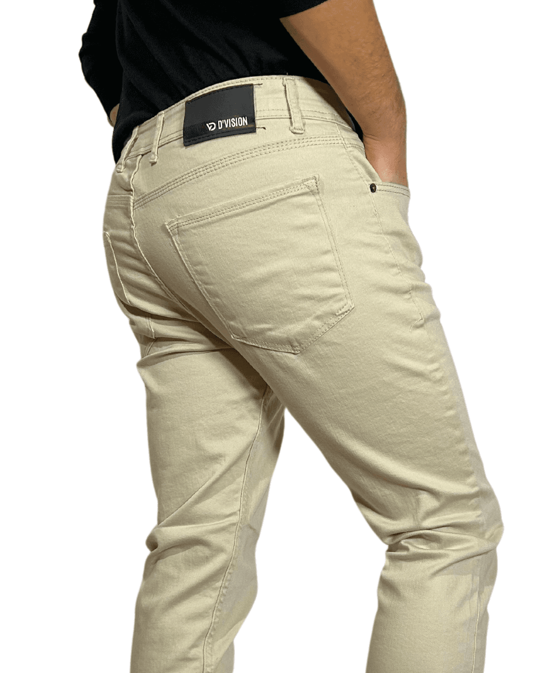 D'Vision Bej Armürlü Örme Denim Slim Fit Erkek Jean M5116